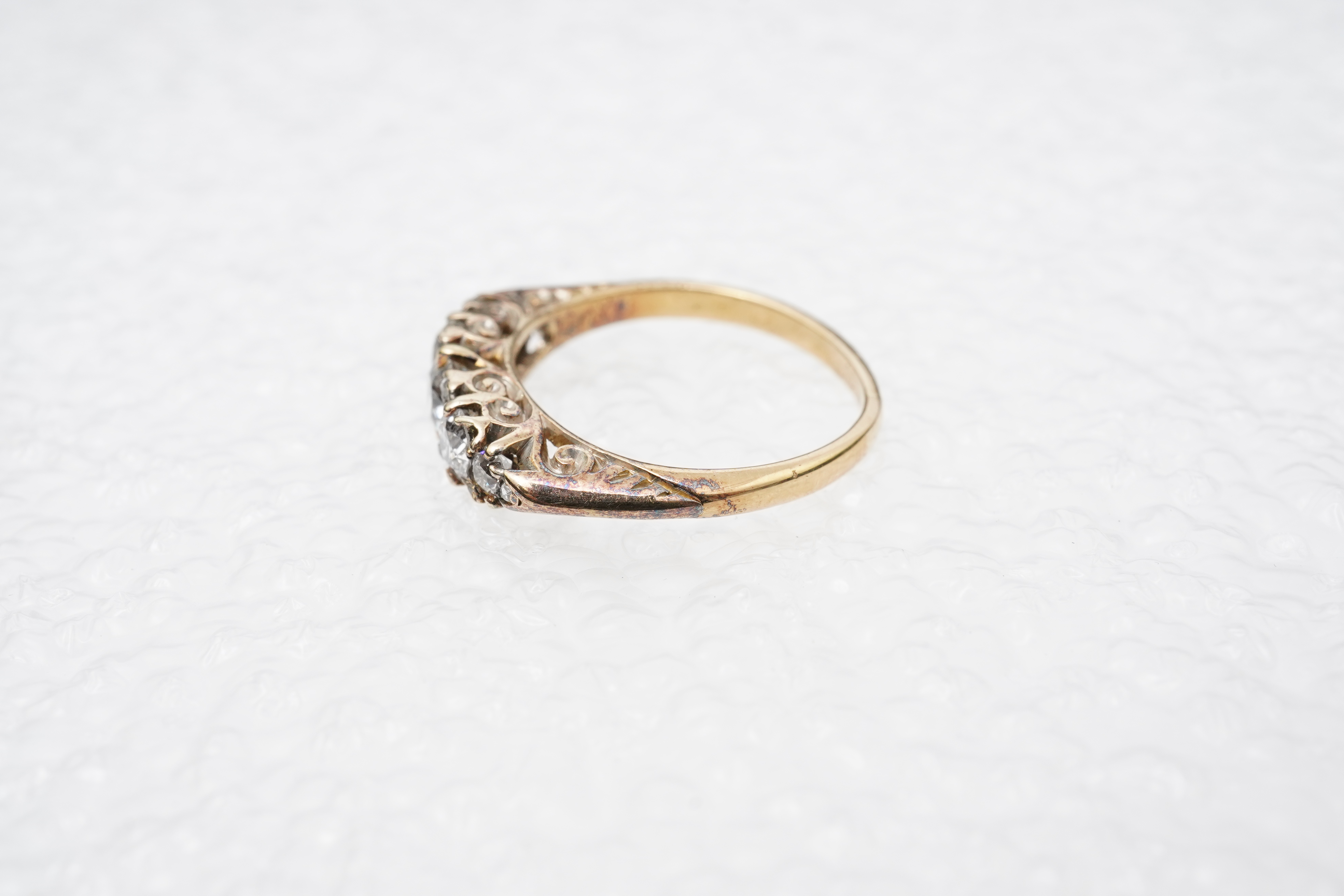 A five-stone diamond ring, late 19th century